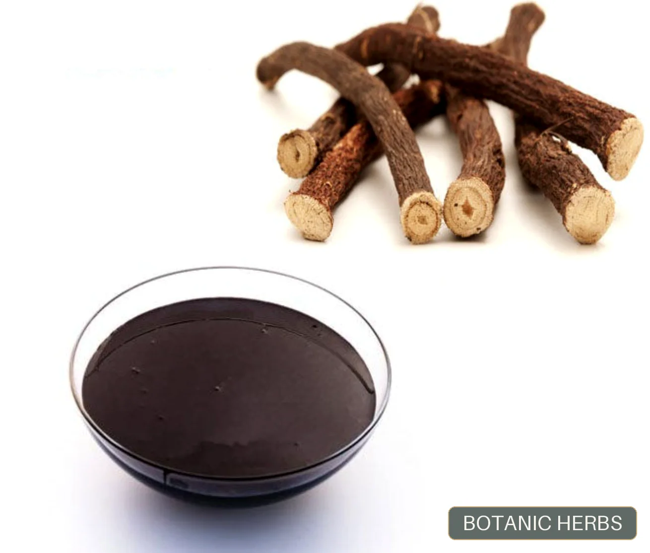 Dark viscous licorice extract prepared as an industrial botanical ingredient