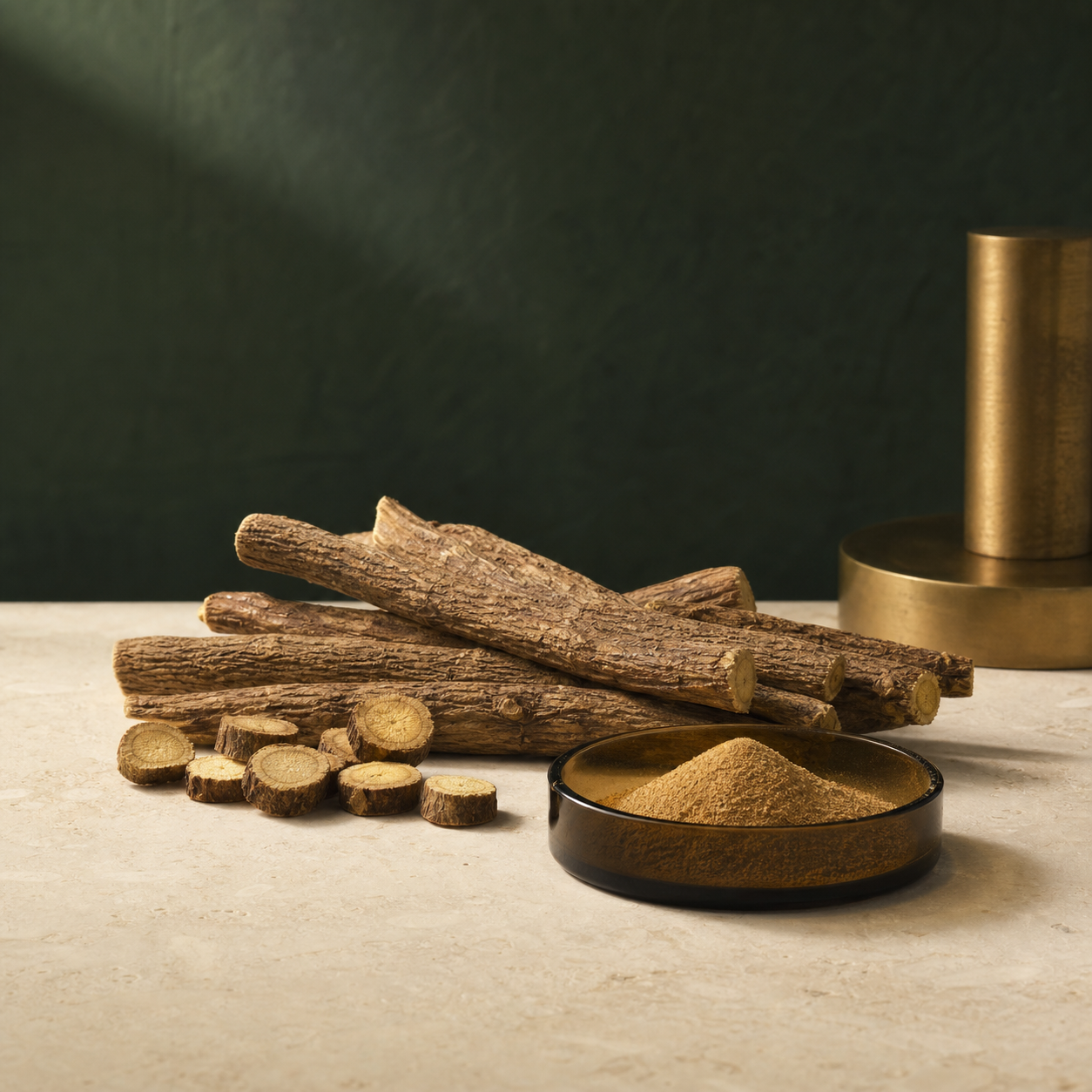 Licorice roots, slices and extract powder